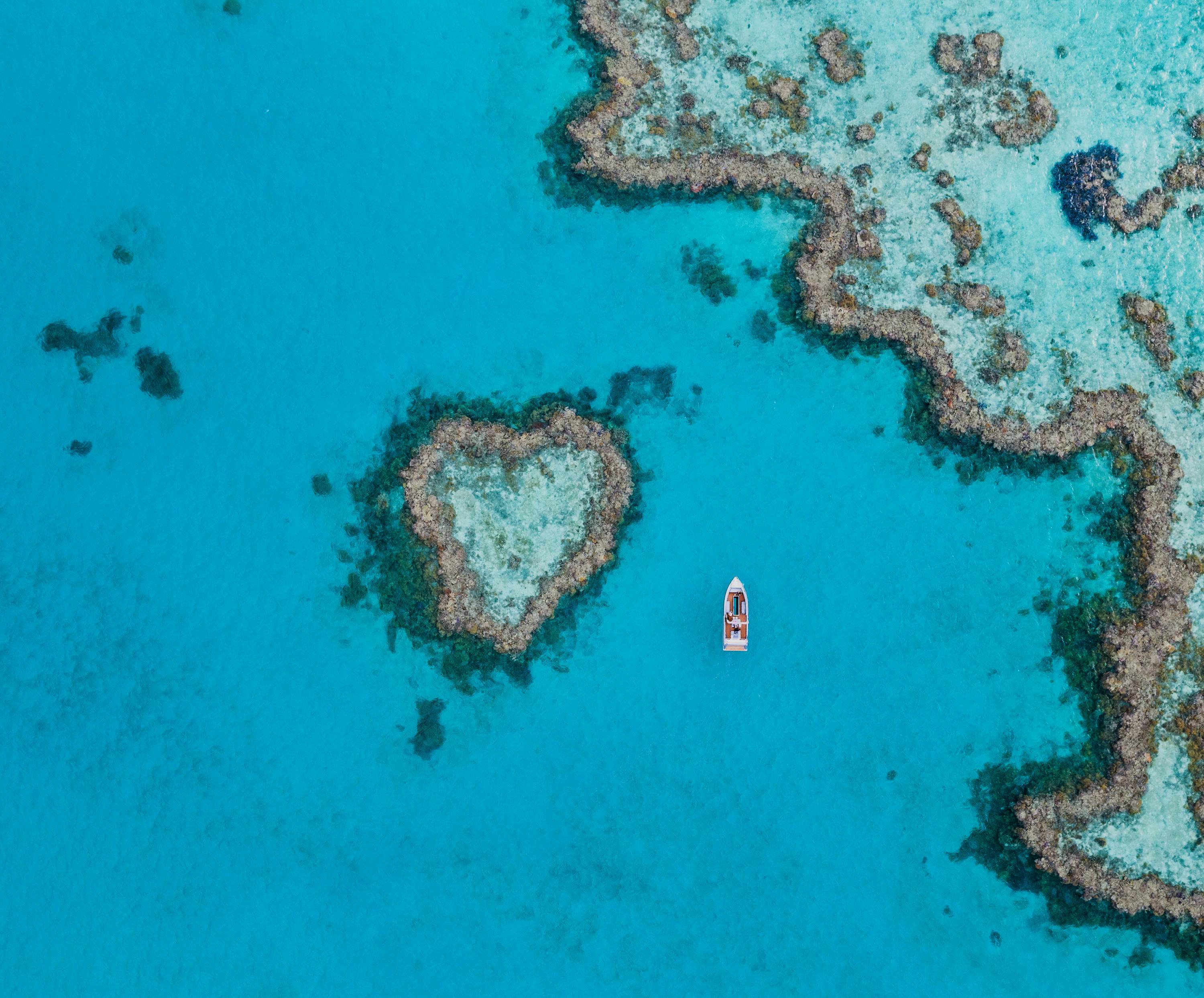 Travelers can now swim above this heartshaped reef in Australia